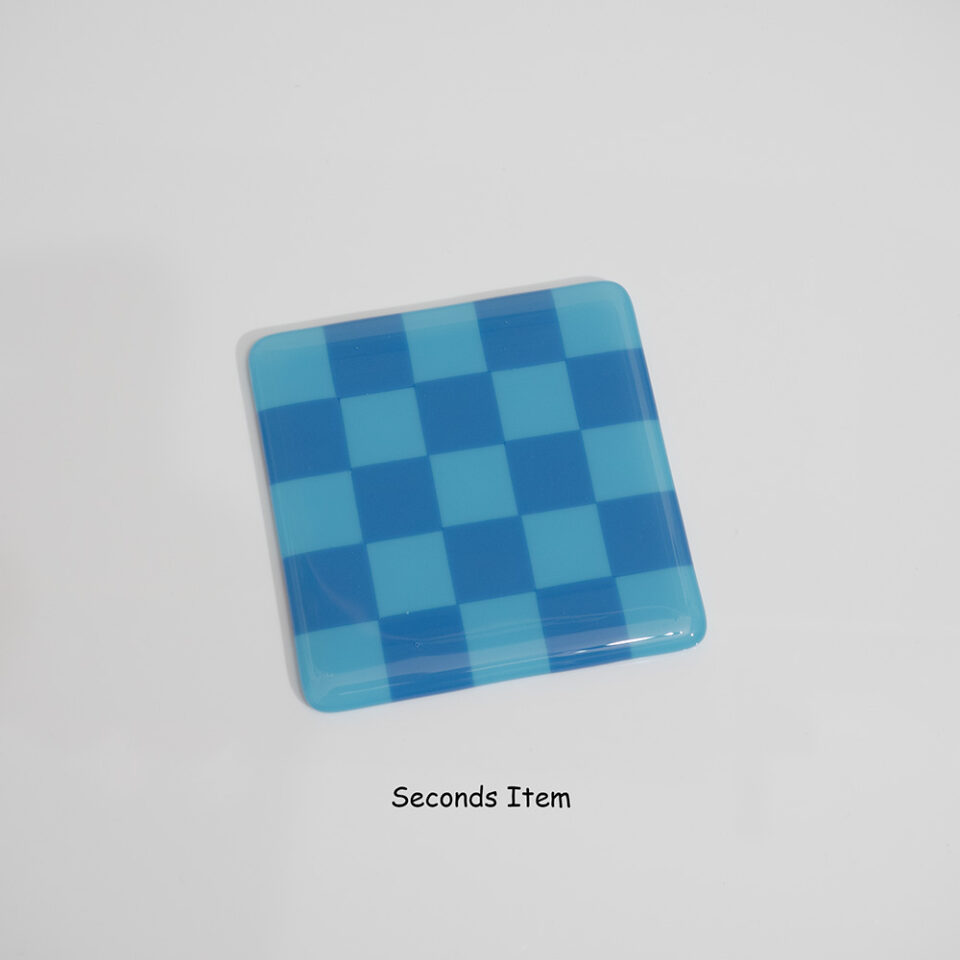 "Seconds" Turquoise Blue/Mariner Blue Coaster (please read full description)