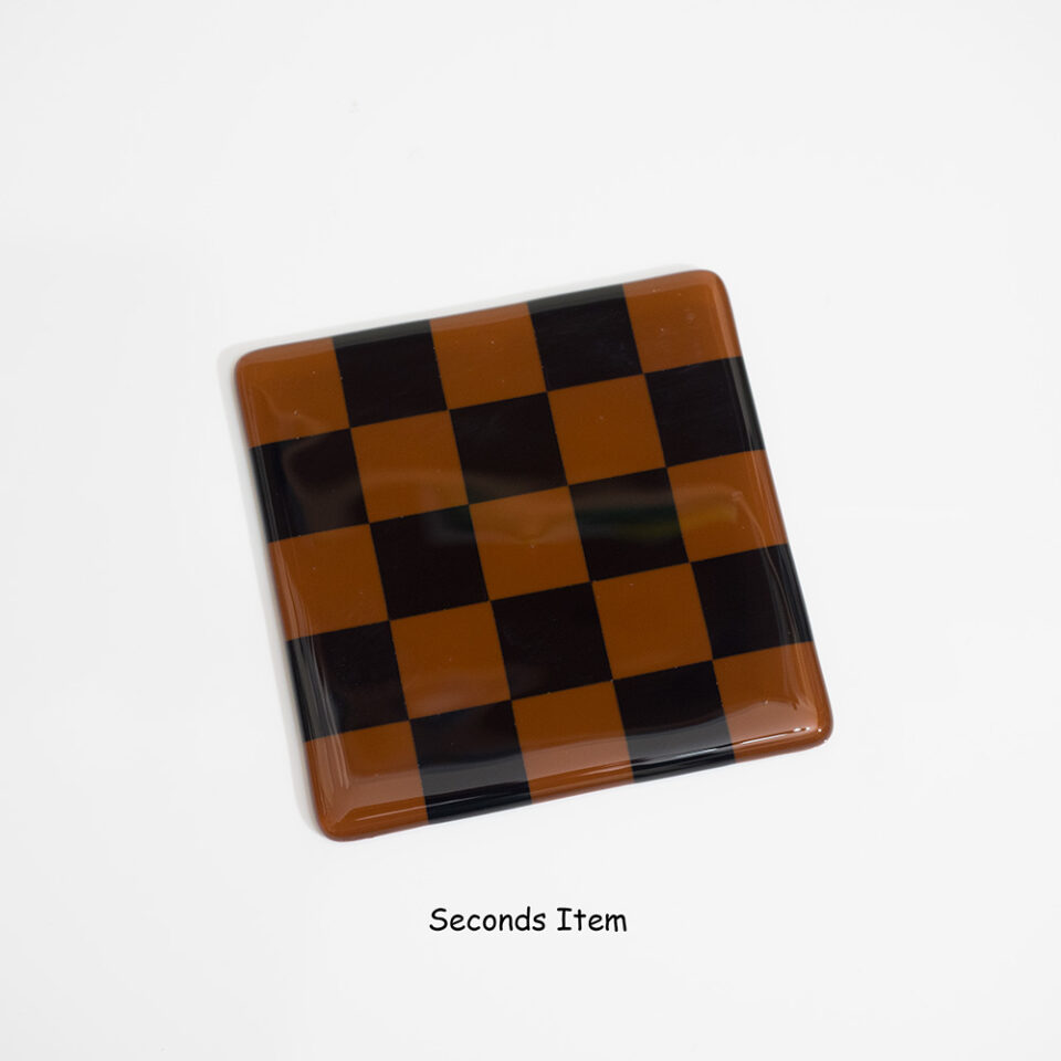 "Seconds" Chestnut Brown/Black Coaster (please read full description)