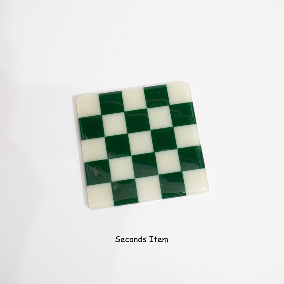 "Seconds" Cream/Dark Green Coaster (please read full description)